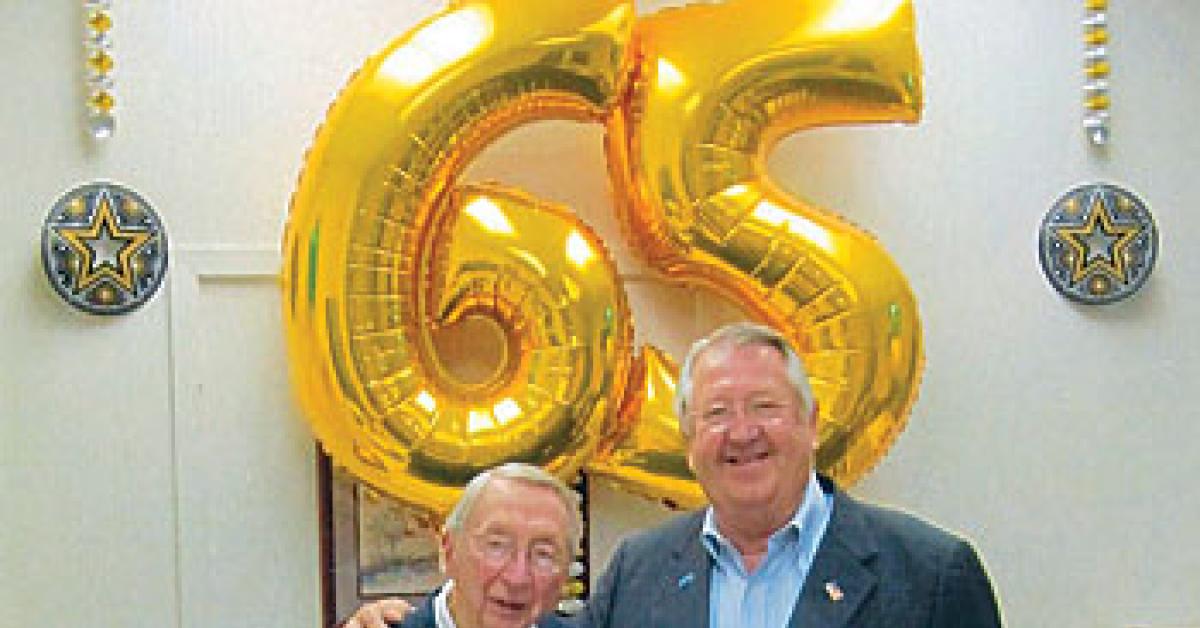 Leland Bierbaum with Mayor Brede