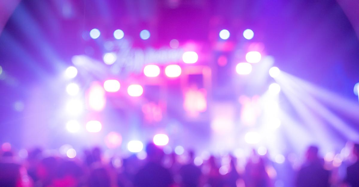 Blurred image of lights, people