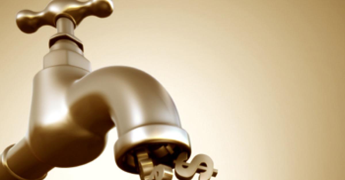 Spigot flowing dollars.