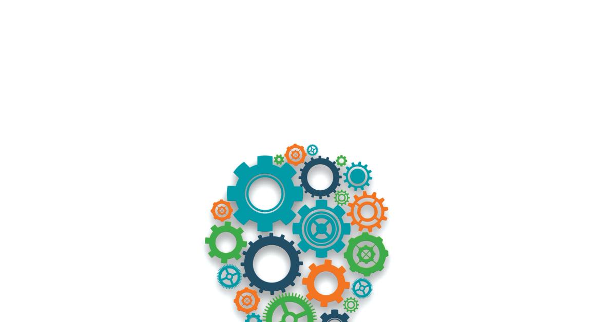Light bulb with gears as a symbol for ideas