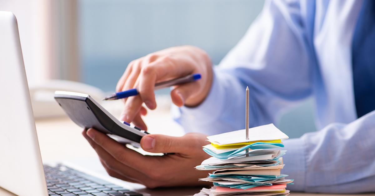 Man working on a budget