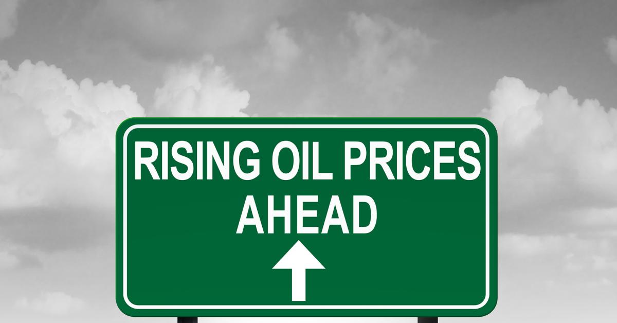 Illustration sign for rising oil prices