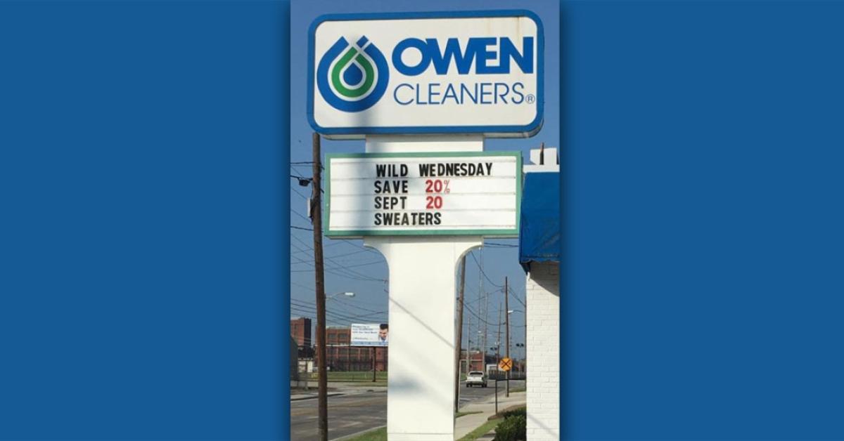 owen cleaners turns 100 marquee