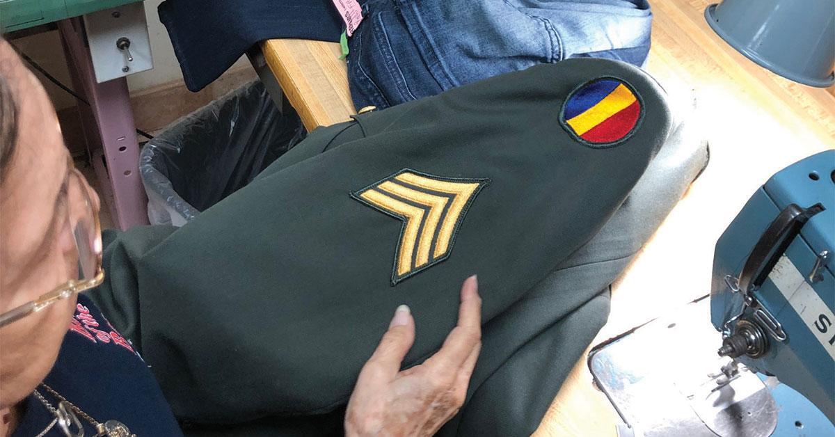 peerless cleaners uniform insignias removed for cleaning web