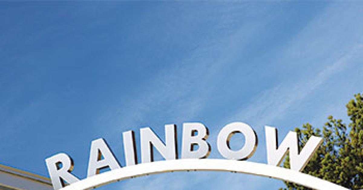 Rainbow entrance sign