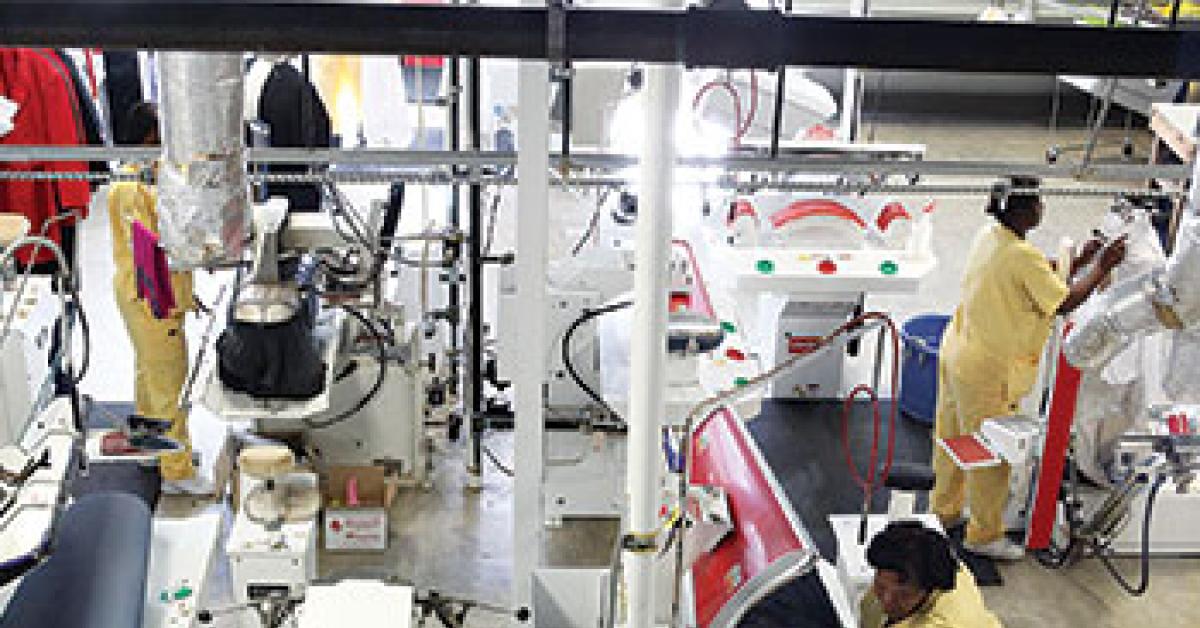 Pressing and finishing area