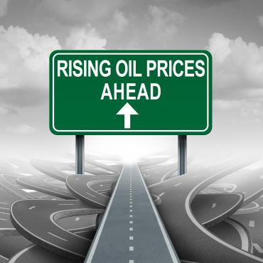 Illustration sign for rising oil prices