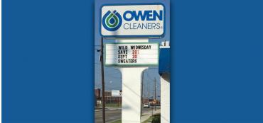 owen cleaners turns 100 marquee