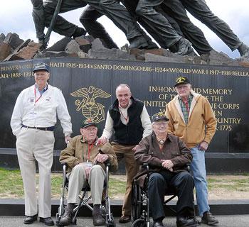Eddie Mannis at Iwo Jima memorial in Washington, D.C.