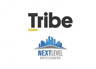 Logos for Tribe Property Technologies and NextLevel Drycleaners